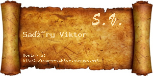 Saáry Viktor névjegykártya
